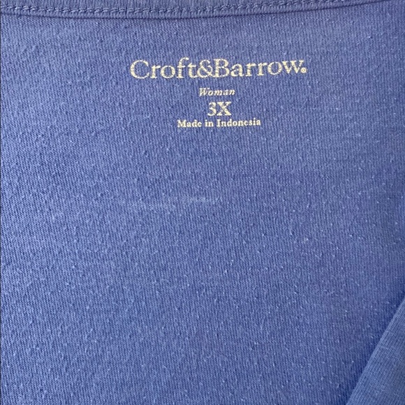 Nautical Blue Women's Top with Striped  Layer Cross & Barrow Pullover Blouse - Picture 2 of 7